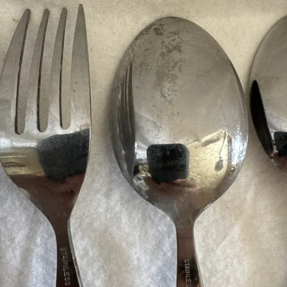 9 House of Prill POPPY Porcelain Handled Flatware Salad, Dinner Fork Spoon Knife